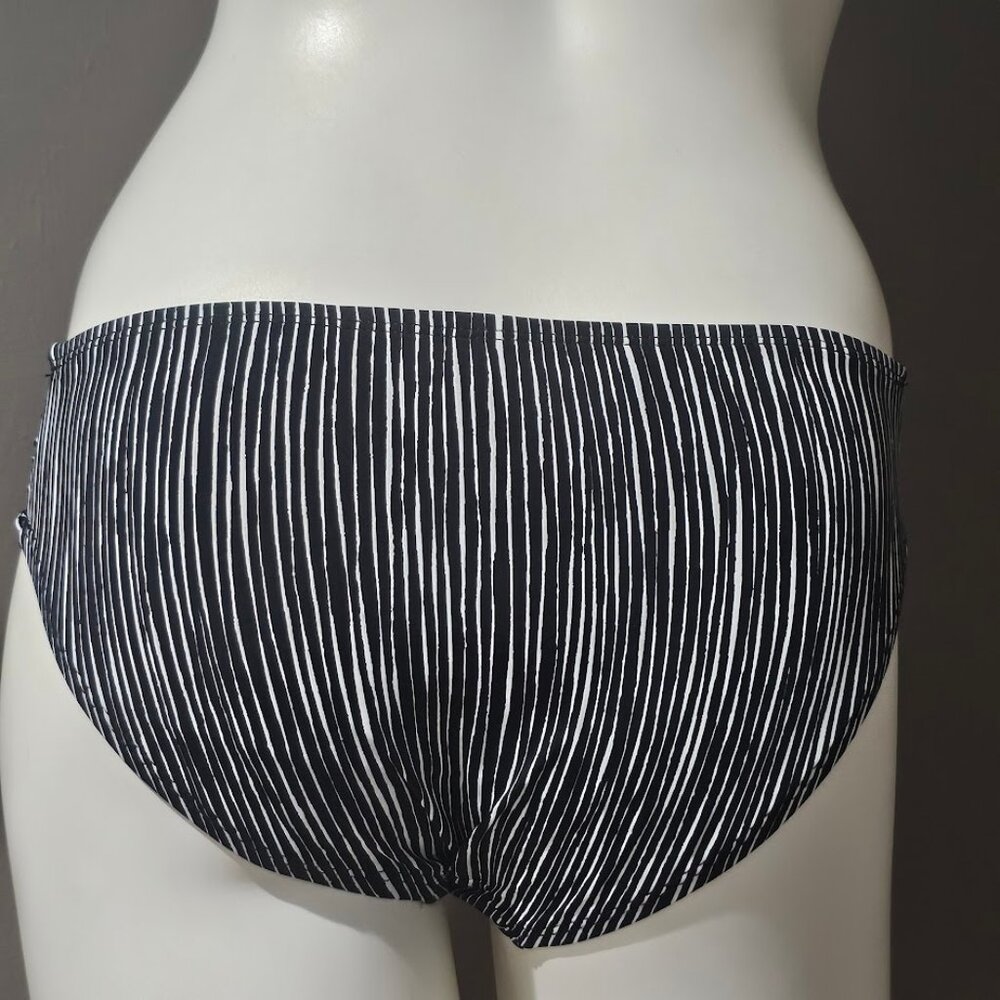 La Blanca Black & White Ripple Shirred Hipster Bikini Bottoms - Picture 4 of 10